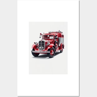 Art Deco Fire Truck Posters and Art